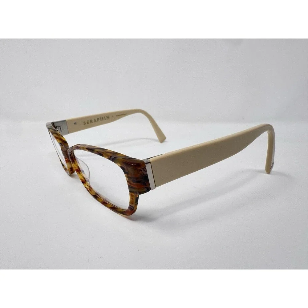Seraphin Hiawatha Eyeglass Frames Only 53-15-145 Brown Marble Cream Japan